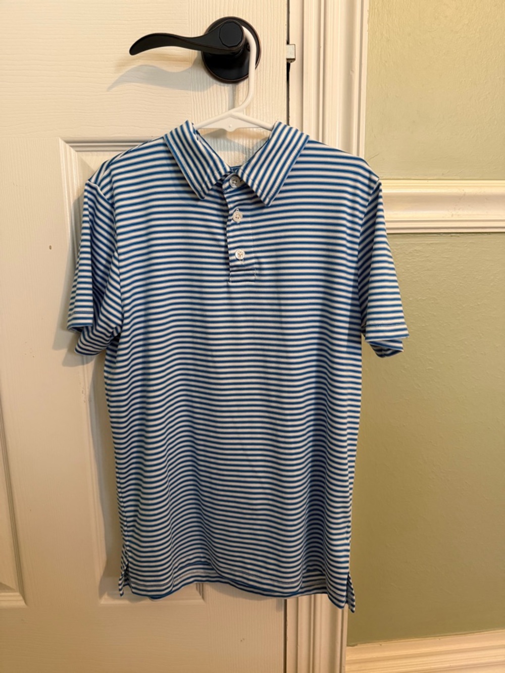 Striped Blue and White Polo Shirt - Boys